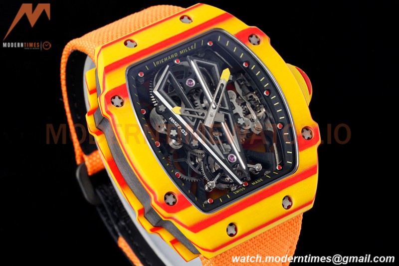 Richard Mille - RM027-03 Tourbillon Rafael Nadal NTPT/NY/Yelw Skeleton Orange RMF Tourb