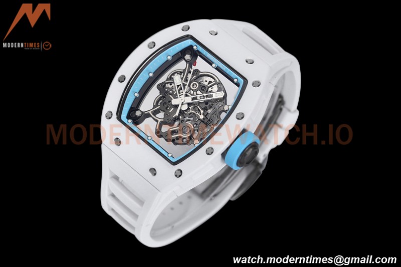 Richard Mille - RM055 Bubba Watson White CER/RU Blue Skeleton BBRF RMUL2