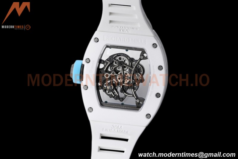 Richard Mille - RM055 Bubba Watson White CER/RU Blue Skeleton BBRF RMUL2