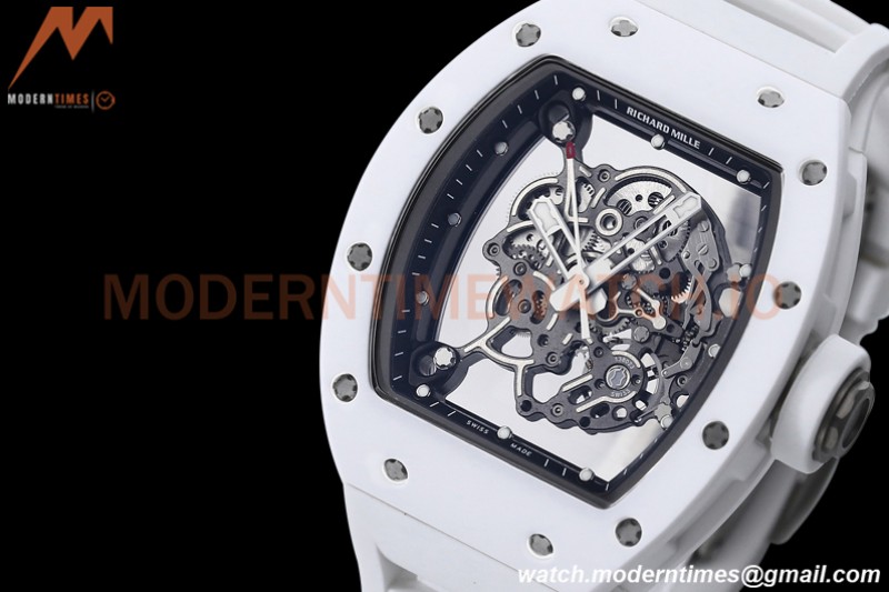 Richard Mille - RM055 Bubba Watson White CER/RU Wht/Blk Skeleton BBRF RMUL2