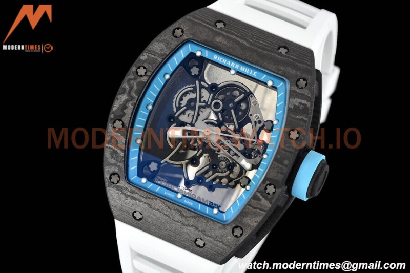 Richard Mille - RM055 Yas Marina Circuit White NTPT/RU Blue Rehaut Skeleton APSF V2 RMUL2