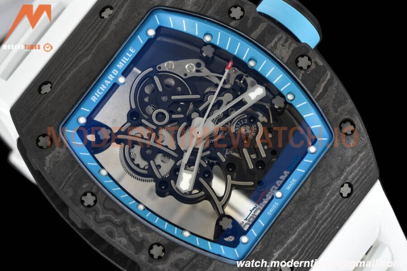 Richard Mille - RM055 Yas Marina Circuit White NTPT/RU Blue Rehaut Skeleton APSF V2 RMUL2