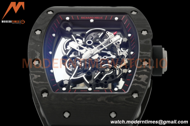 Richard Mille - RM055 Bubba Watson Black NTPT/RU Blk/Red Rehaut Skeleton ZF RMUL2