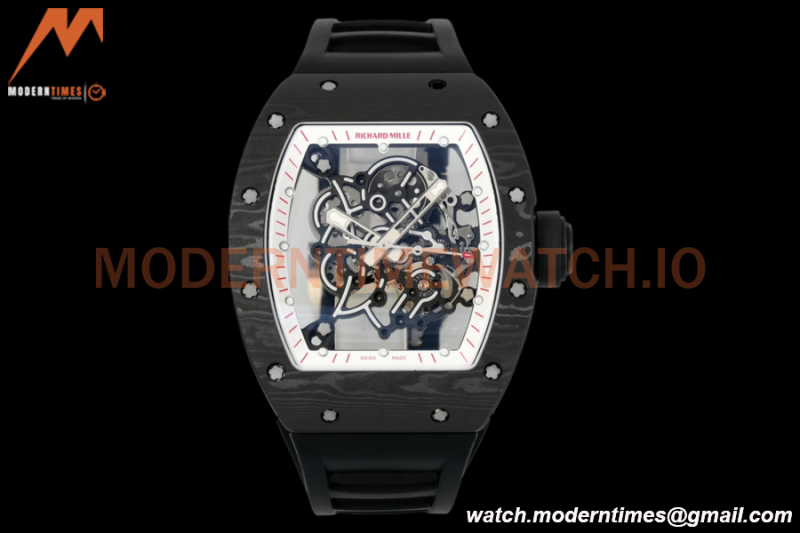 Richard Mille - RM055 Bubba Watson Black NTPT/RU Blk/Wht/Red Rehaut Skeleton ZF RMUL2