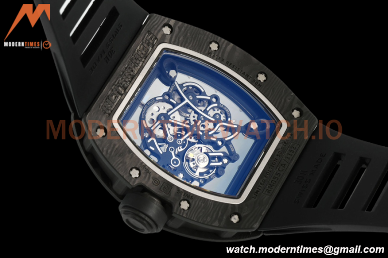 Richard Mille - RM055 Bubba Watson Black NTPT/RU Blk/Wht/Red Rehaut Skeleton ZF RMUL2