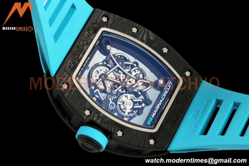 Richard Mille - RM055 Bubba Watson Black NTPT/RU Blk/Blue Rehaut Skeleton ZF RMUL2