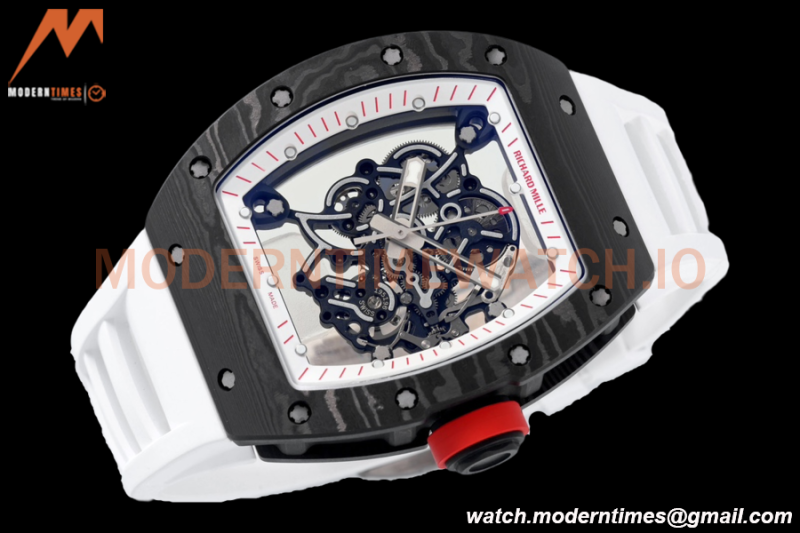 Richard Mille - RM055 Bubba Watson Black NTPT/RU Wht/Red Rehaut Skeleton ZF RMUL2