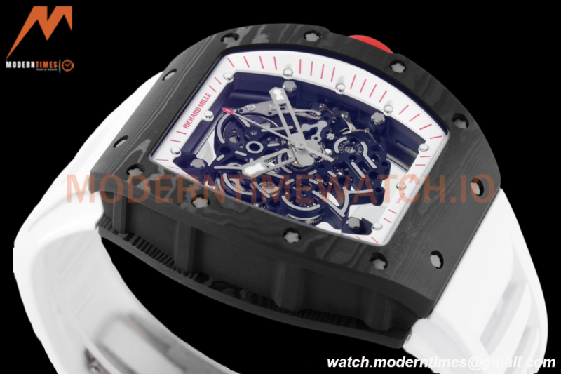 Richard Mille - RM055 Bubba Watson Black NTPT/RU Wht/Red Rehaut Skeleton ZF RMUL2