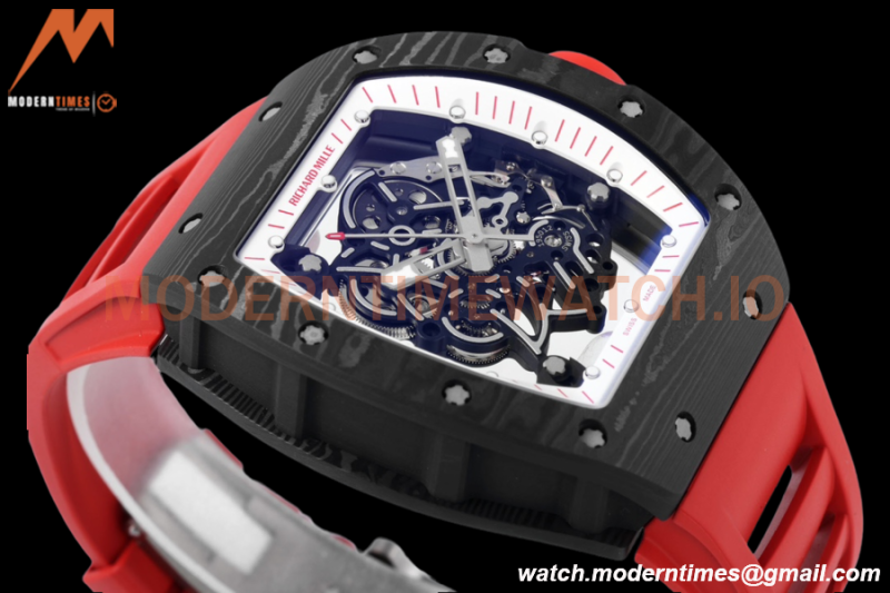 Richard Mille - RM055 Bubba Watson Black NTPT/RU Blk/Red/White Rehaut Skeleton ZF RMUL2