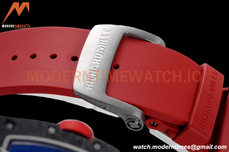 Richard Mille - RM055 Bubba Watson Black NTPT/RU Blk/Red/White Rehaut Skeleton ZF RMUL2