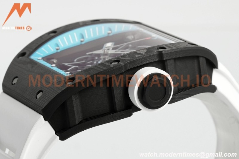 Richard Mille - RM055 Bubba Watson Black NTPT/RU Wht/Blue Rehaut Skeleton ZF RMUL2