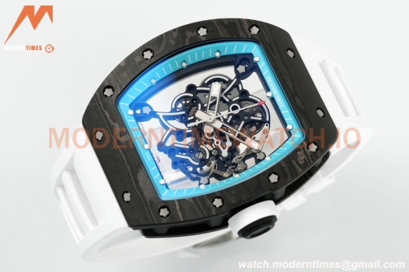 Richard Mille - RM055 Bubba Watson Black NTPT/RU Wht/Blue Rehaut Skeleton ZF RMUL2
