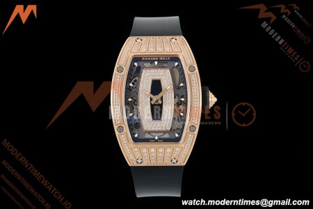 Richard Mille - RM07-01 Ladies Rose Gold Diamond BLK/RU Black Lips ZF Asian CRMA2