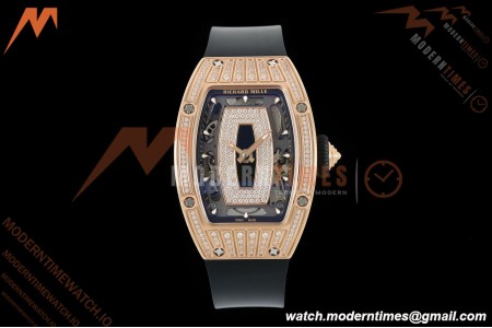 Richard Mille - RM07-01 Ladies Rose Gold Diamond BLK/RU Black Lips ZF Asian CRMA2