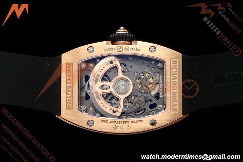 Richard Mille - RM07-01 Ladies Rose Gold Diamond BLK/RU Black Lips ZF Asian CRMA2