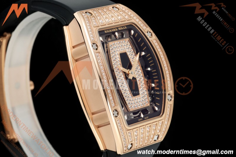 Richard Mille - RM07-01 Ladies Rose Gold Diamond BLK/RU Black Lips ZF Asian CRMA2