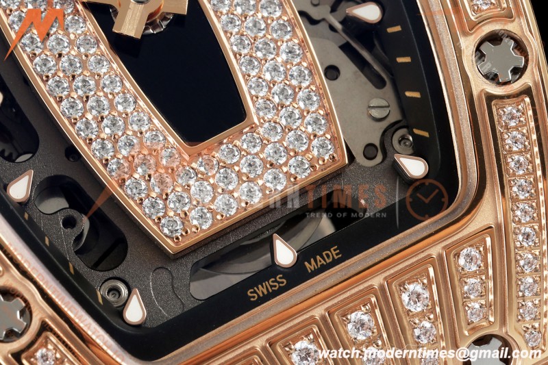 Richard Mille - RM07-01 Ladies Rose Gold Diamond BLK/RU Black Lips ZF Asian CRMA2
