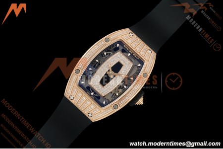 Richard Mille - RM07-01 Ladies Rose Gold Diamond BLK/RU Black Lips ZF Asian CRMA2