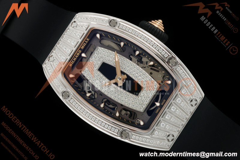Richard Mille - RM07-01 Ladies Stainless Steel Diamond BLK/RU Black Lips ZF Asian CRMA2