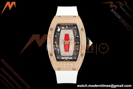 Richard Mille - RM07-01 Ladies Rose Gold Diamond WHT/RU Red Lips ZF Asian CRMA2
