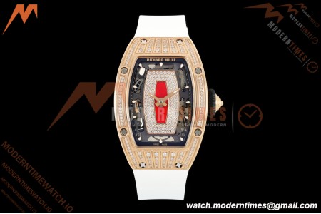 Richard Mille - RM07-01 Ladies Rose Gold Diamond WHT/RU Red Lips ZF Asian CRMA2