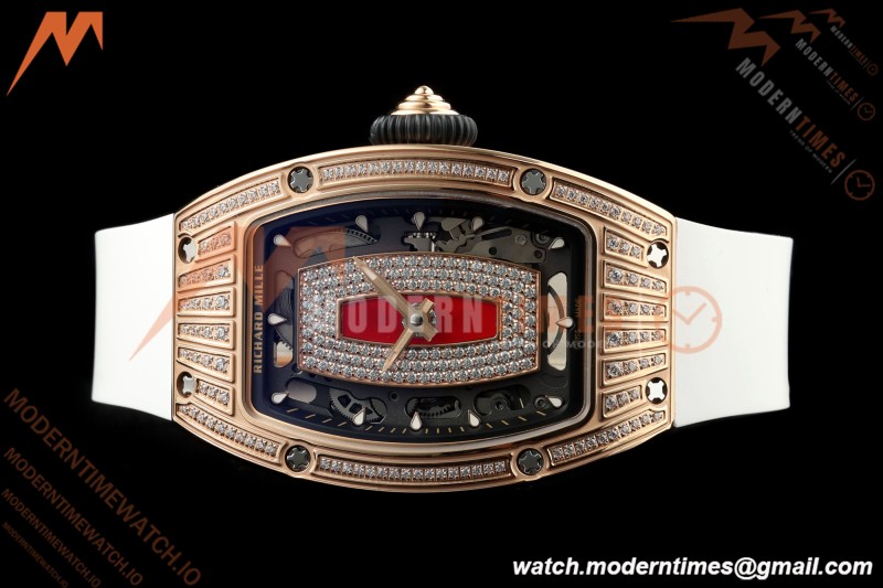 Richard Mille - RM07-01 Ladies Rose Gold Diamond WHT/RU Red Lips ZF Asian CRMA2