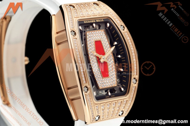 Richard Mille - RM07-01 Ladies Rose Gold Diamond WHT/RU Red Lips ZF Asian CRMA2