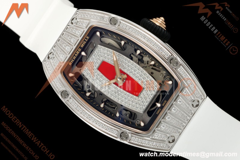 Richard Mille - RM07-01 Ladies Stainless Steel Diamond WHT/RU Red Lips ZF Asian CRMA2