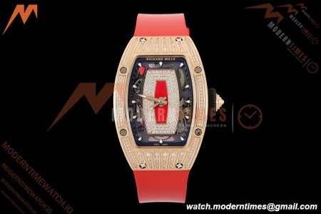 Richard Mille - RM07-01 Ladies Rose Gold Diamond RED/RU Red Lips ZF Asian CRMA2
