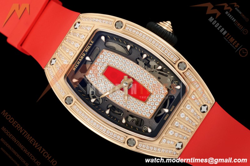 Richard Mille - RM07-01 Ladies Rose Gold Diamond RED/RU Red Lips ZF Asian CRMA2