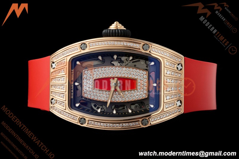 Richard Mille - RM07-01 Ladies Rose Gold Diamond RED/RU Red Lips ZF Asian CRMA2