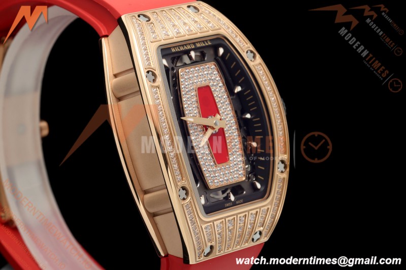 Richard Mille - RM07-01 Ladies Rose Gold Diamond RED/RU Red Lips ZF Asian CRMA2