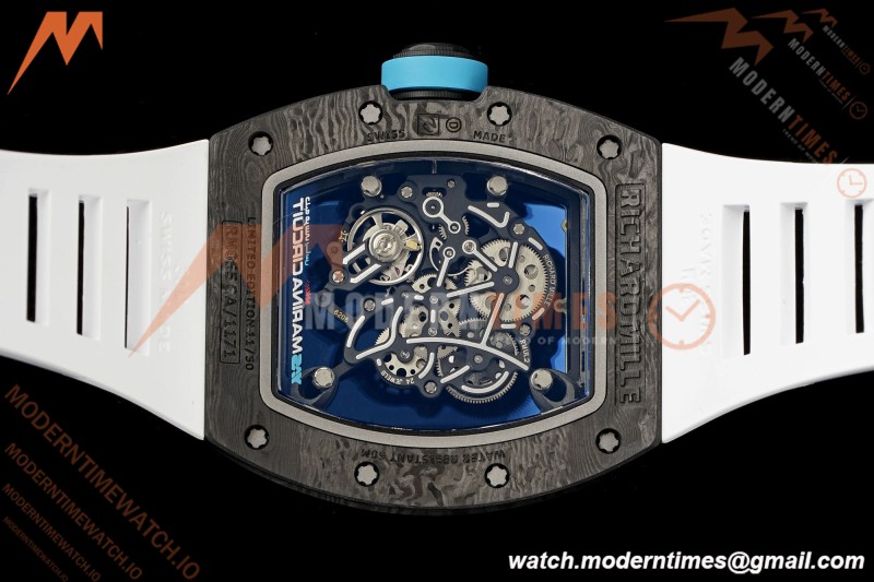 Richard Mille - RM055 Yas Marina Circuit White NTPT/RU Blue Rehaut Skeleton KVF RMUL2
