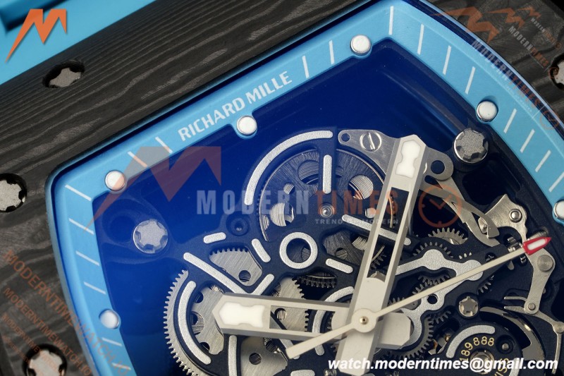 Richard Mille - RM055 Bubba Watson Black NTPT/RU Blu/Blu Rehaut Skeleton KVF RMUL2