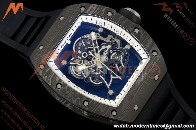 Richard Mille - RM055 Bubba Watson Black NTPT/RU Blk/Blk/Wht Rehaut Skeleton KVF RMUL2