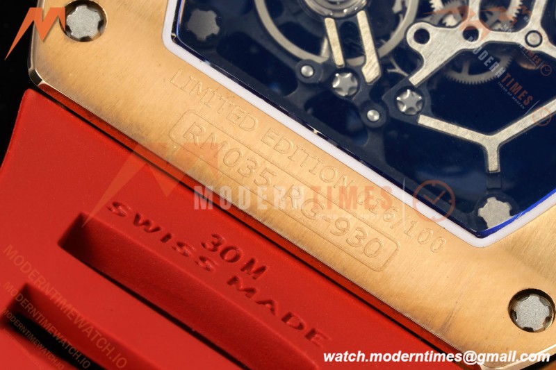 Richard Mille - RM035 Rafael Nadal Americas Limited CER/VRU RG/Red/Blk Skeleton KVF RMUL1 | 리차드 밀 - RM035 라파엘 나달 아메리카스 리미티드 CER/VRU RG/레드/블랙 스켈레톤 KVF RMUL1