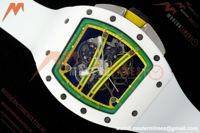 Richard Mille - RM061 Yohan Blake White Ceramic Wht/Grn/Yelw Skeleton APSF RMUL2