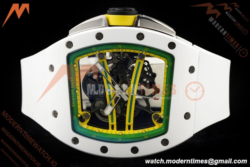 Richard Mille - RM061 Yohan Blake White Ceramic Wht/Grn/Yelw Skeleton APSF RMUL2