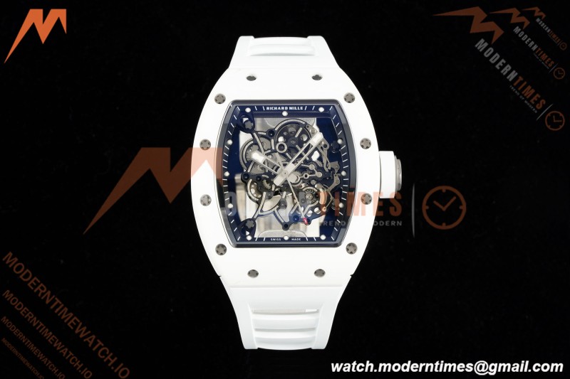 Richard Mille - RM055 Bubba Watson White CER/RU Wht/Blk Rehaut Skeleton APSF V2 RMUL2