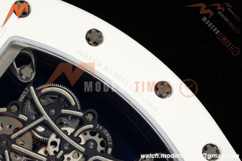 Richard Mille - RM055 Bubba Watson White CER/RU Wht/Blk Rehaut Skeleton APSF V2 RMUL2
