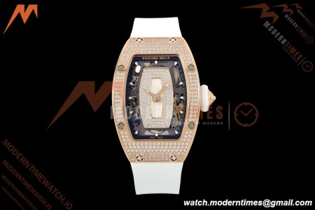 Richard Mille - RM07-01 Rose Gold Snow Set Diamond Wht/RU/Wht White Mop ZF Asian CRMA2 | 리차드 밀 - RM07-01 로즈 골드 스노우 세트 다이아몬드 화이트/RU/화이트 화이트 모프 ZF 아시안 CRMA2
