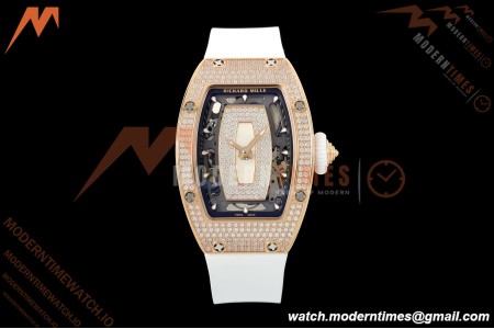 Richard Mille - RM07-01 Rose Gold Snow Set Diamond Wht/RU White Mop ZF Asian CRMA2