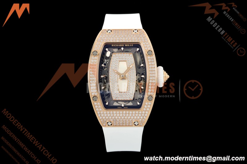 Richard Mille - RM07-01 Rose Gold Snow Set Diamond Wht/RU/Wht White Mop ZF Asian CRMA2