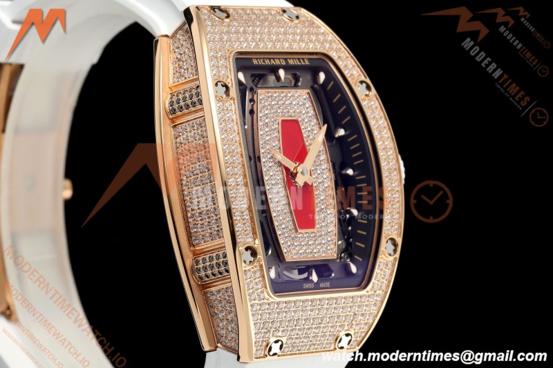 Richard Mille - RM07-01 Rose Gold Snow Set Diamond Wht/RU Red Lips ZF Asian CRMA2
