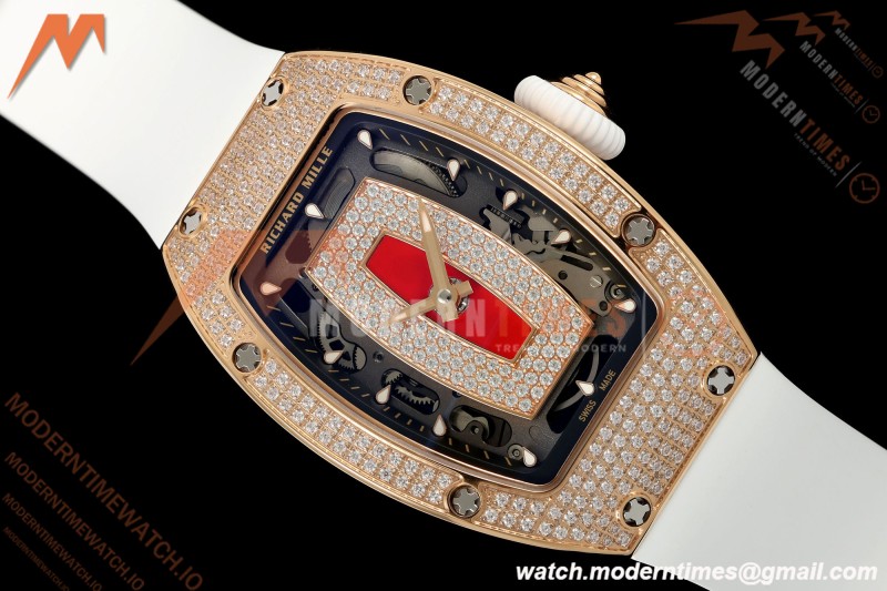 Richard Mille - RM07-01 Rose Gold Snow Set Diamond Wht/RU Red Lips ZF Asian CRMA2
