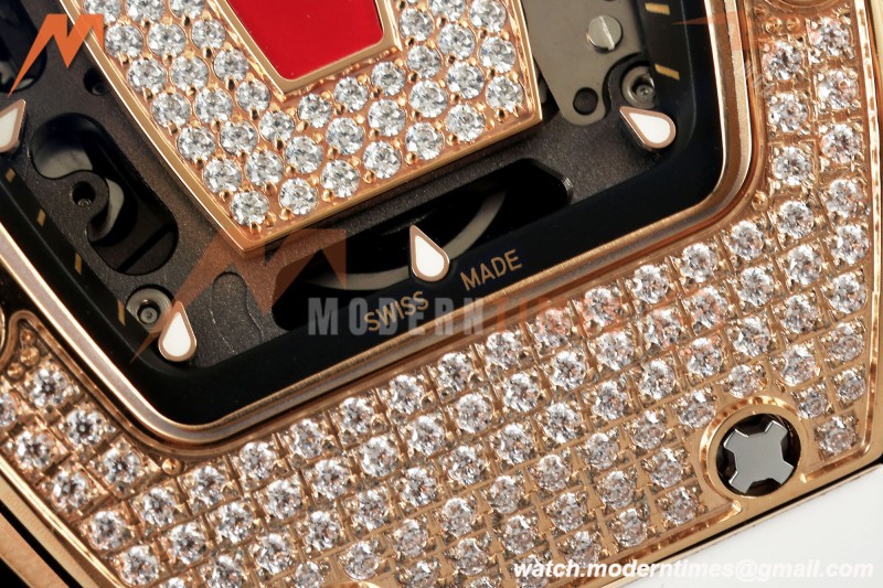 Richard Mille - RM07-01 Rose Gold Snow Set Diamond Wht/RU Red Lips ZF Asian CRMA2