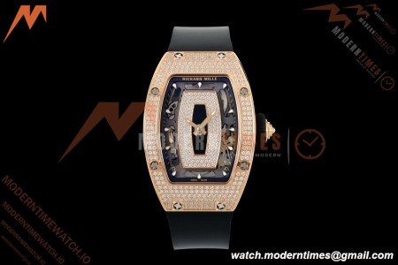 Richard Mille - RM07-01 Rose Gold Snow Set Diamond Blk/RU Black Onyx ZF Asian CRMA2 | 리차드 밀 - RM07-01 로즈 골드 스노우 세트 다이아몬드 블랙/RU 블랙 오닉스 ZF 아시안 CRMA2