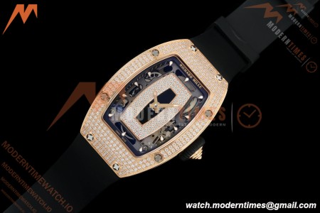 Richard Mille - RM07-01 Rose Gold Snow Set Diamond Blk/RU Black Onyx ZF Asian CRMA2 | 리차드 밀 - RM07-01 로즈 골드 스노우 세트 다이아몬드 블랙/RU 블랙 오닉스 ZF 아시안 CRMA2