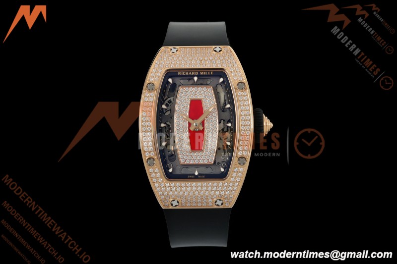 Richard Mille - RM07-01 Rose Gold Snow Set Diamond Blk/RU Red Lips ZF Asian CRMA2