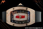 Richard Mille - RM07-01 Rose Gold Snow Set Diamond Blk/RU Red Lips ZF Asian CRMA2